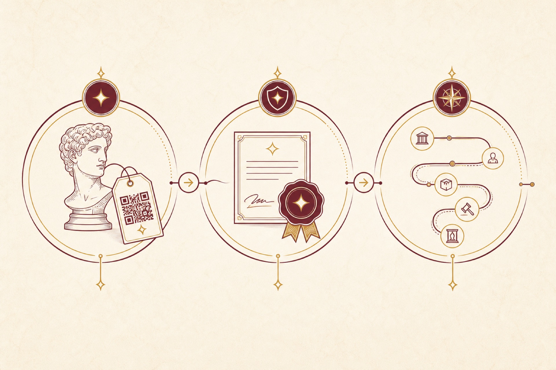 Diagramma del ciclo di vita: registra, certifica, traccia